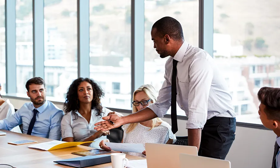 corporate boardroom meeting